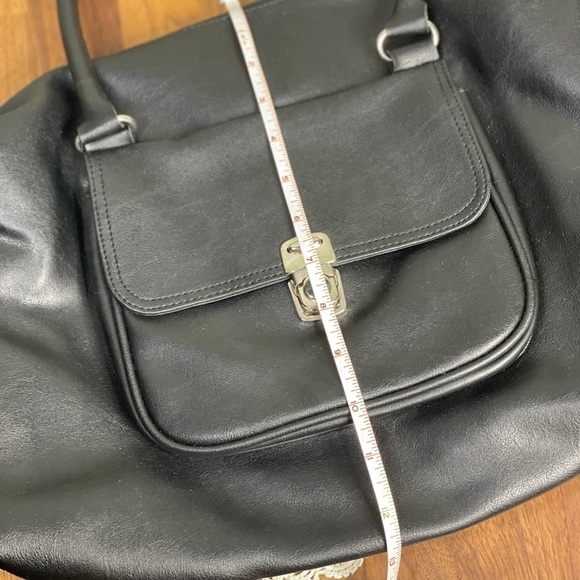 Black Mini-Duffle Style Purse Buckle Silver - Picture 7 of 8